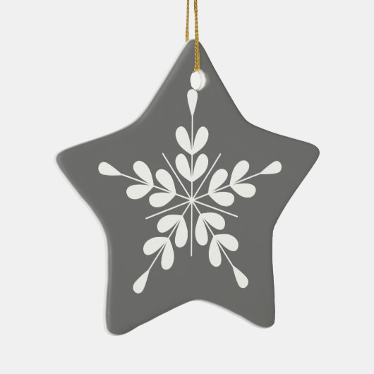 北欧スタイル白と灰色の星葉と セラミックオーナメント (右)