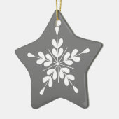北欧スタイル白と灰色の星葉と セラミックオーナメント (左)