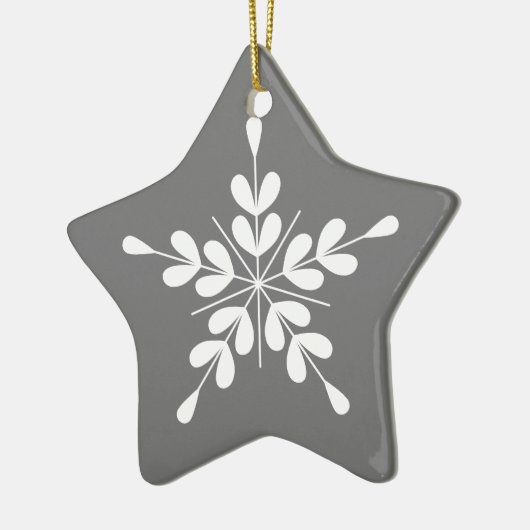 北欧スタイル白と灰色の星葉と セラミックオーナメント (左)
