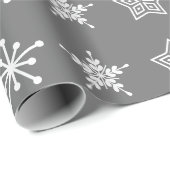 北欧スタイル白灰色の星 ラッピングペーパー (ロールコーナー)