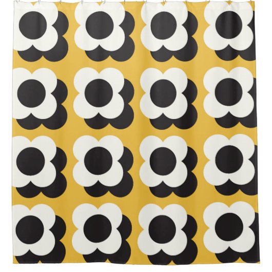 北欧スタイル、フローラヴィンテージパターン シャワーカーテン (正面)