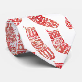 北欧ストッキングスカンジナビアのクリスマスレッドホワイト ネクタイ