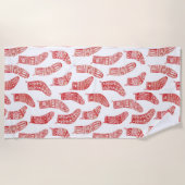 北欧ストッキング赤白 ビーチタオル (正面)