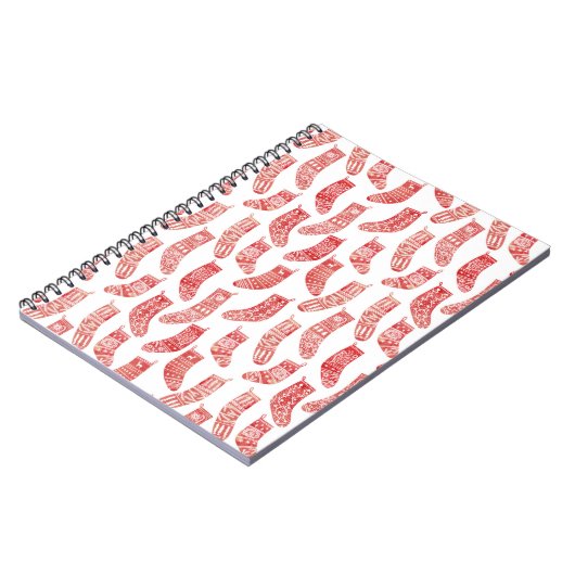 北欧ストッキング 赤と白 ノートブック (左側)