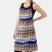 北欧ストライプの模様の茶色 エプロン (インサイチュ)