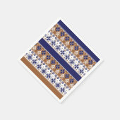 北欧ストライプの模様の茶色 スタンダードカクテルナプキン (角)