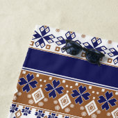 北欧ストライプの模様の茶色 ビーチタオル (インサイチュ)