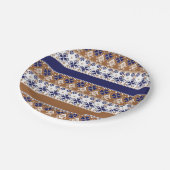 北欧ストライプの模様の茶色 ペーパープレート (アングル)