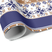 北欧ストライプの模様の茶色 ラッピングペーパー (ロールコーナー)