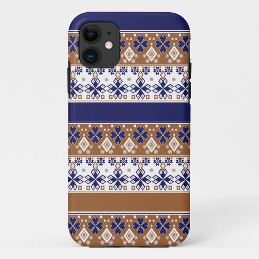 北欧ストライプの模様の茶色 Case-Mate iPhoneケース (裏面)
