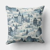 北欧スノーウィンタータウンソフトパターン装飾用クッション クッション (裏面)