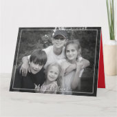 北欧スノーフレーククリスマスフォトカード1枚の写真 カード (正面)