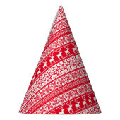 北欧スノーフレークトインデアビュージクリスマスセーター パーティーハット (左)