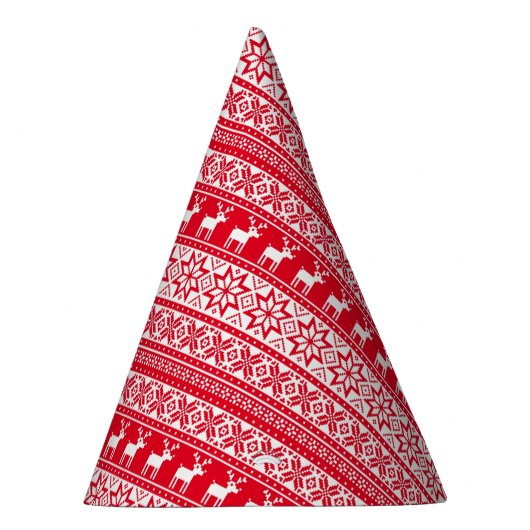 北欧スノーフレークトインデアビュージクリスマスセーター パーティーハット (右)