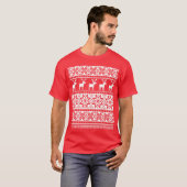 北欧スノーフレークトインデアビュージクリスマスセーター Tシャツ (正面フル)