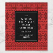 北欧セーターの贈り物をパーソナライズ ワインラベル (シングルラベル)