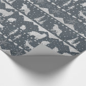 北欧セーターシルバーウィンターアニマルズグレーフランネル ラッピングペーパー (角)