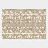 北欧セーターニュートラルクラフトベージュウィンターアニマルズ ラッピングペーパーシート (正面3)