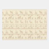 北欧セーターニュートラルクラフトベージュウィンターアニマルズ ラッピングペーパーシート (正面3)