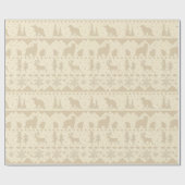 北欧セーターニュートラルベージュウィンターアニマルズラップ ラッピングペーパー (フラット)