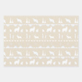 北欧セーターニュートラルベージュホワイトウィンターアニマルズ ラッピングペーパーシート (正面3)