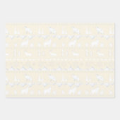 北欧セーターニュートラルベージュホワイトウィンターアニマルズ ラッピングペーパーシート (正面)