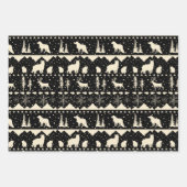 北欧セーターベージュグリーンレッドウィンター動物 ラッピングペーパーシート (正面2)