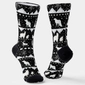 北欧セーター冬の動物の白黒 ソックス (傾斜あり)