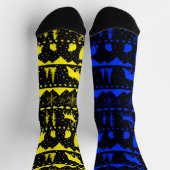 北欧セーター冬の動物イエロー&ブルー ソックス (上部)