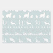 北欧セーター冬の動物パステルカラー ラッピングペーパーシート (正面)