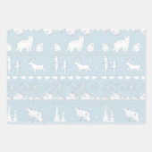 北欧セーター冬の動物パステルカラー ラッピングペーパーシート (正面3)