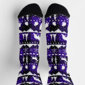 北欧セーター冬の動物パープルバッファロープレイド ソックス (上部)