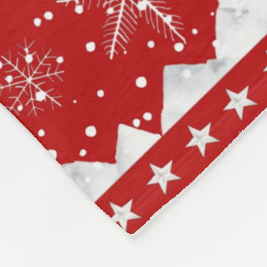 北欧セーター極熊の動物ファミリークリスマス フリースブランケット (角)