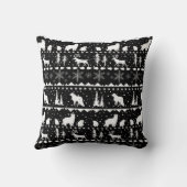 北欧セーター白い冬の動物ブラック クッション (裏面)