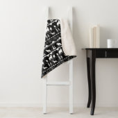 北欧セーター白い冬の動物ブラック シェルパブランケット (インサイチュ)