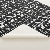 北欧セーター白い冬の動物ブラック シェルパブランケット (3/4)