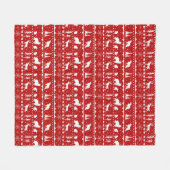 北欧セーター白い冬の動物レッド フリースブランケット (正面(横))