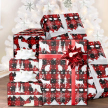 北欧セーター白い赤い格子冬の動物