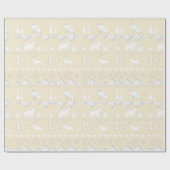 北欧セーター軽ベージュホワイト冬季動物 ラッピングペーパー (フラット)