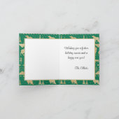 北欧セーター金ゴールド冬動物林グリーン シーズンカード (内部)