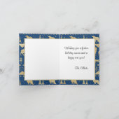 北欧セーター金ゴールド冬動物海軍ブルー シーズンカード (内部)