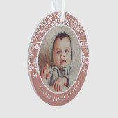 北欧セーター |ベビーの初めてのクリスマス写真 オーナメント (正面)