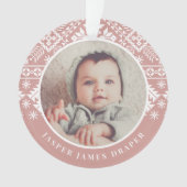 北欧セーター |ベビーの初めてのクリスマス写真 オーナメント (正面)