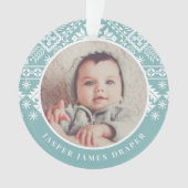 北欧セーター |ベビーの初めてのクリスマス写真 オーナメント (正面)