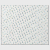 北欧ティール(緑がかった色)クリスマスツリーズホワイト ラッピングペーパー (フラット)