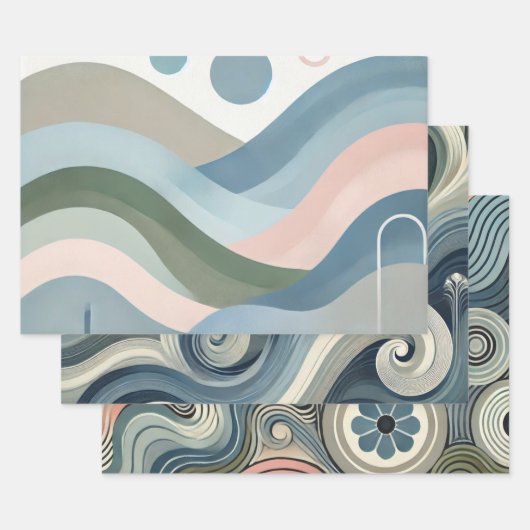 北欧テーマラッピング紙フラットシートセット3 ラッピングペーパーシート (セット)