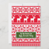 北欧トナカイ醜いクリスマスセーターパーティー 招待状 (正面)