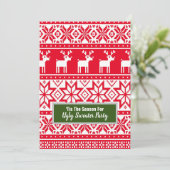 北欧トナカイ醜いクリスマスセーターパーティー 招待状 (スタンド正面)