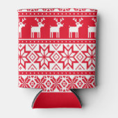 北欧トナカイ醜いクリスマスセーターパーティー 缶クーラー (正面)