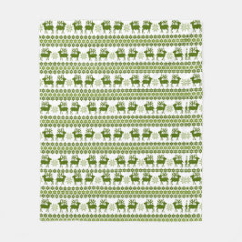 北欧トナカイ&スノーフレーク フリースブランケット